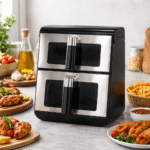 3 Stone Double Basket Air Fryer – 11L, Dual Zone Cooking, Model SAFD401